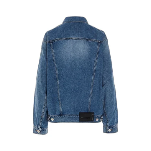 Logo-Print Zip-Detail Denim Jacket