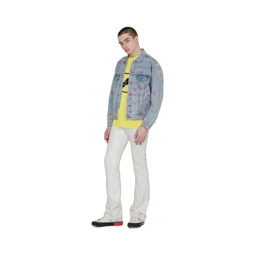 Graffiti Print Denim Jacket