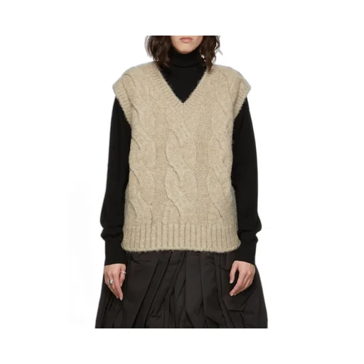 Cable-Knit V-Neck Vest