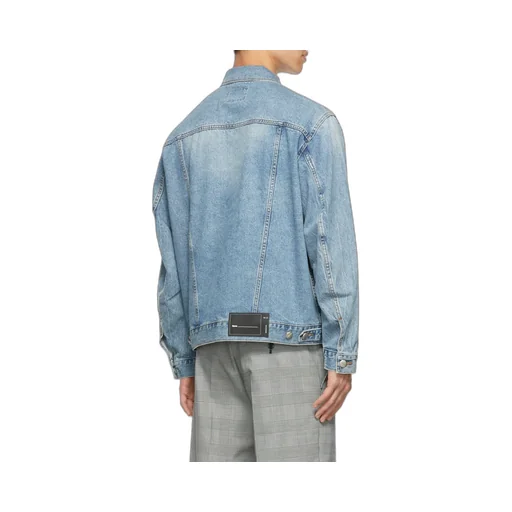 Logo-Print Zip-Detail Denim Jacket