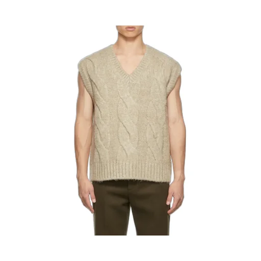 Cable-Knit V-Neck Vest