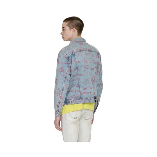Graffiti Print Denim Jacket