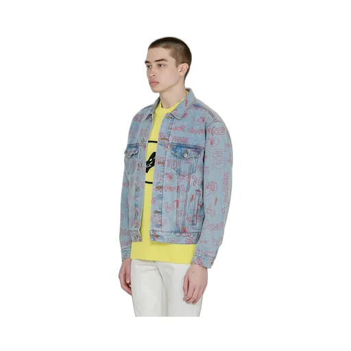 Graffiti Print Denim Jacket