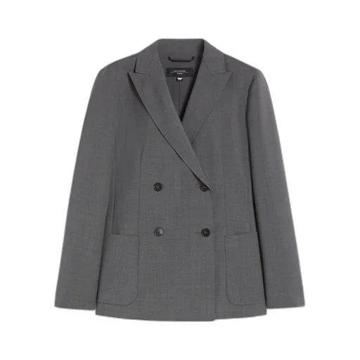 Double-Breasted Blazer In Wool Canvas