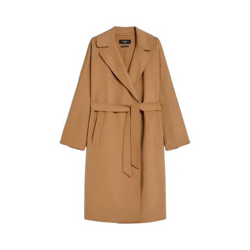Long-Sleeved Belted Coat