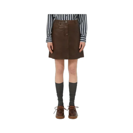 Nappa-Leather Mini Skirt