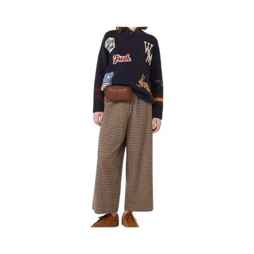 Ebe Houndstooth Wide Leg Pants