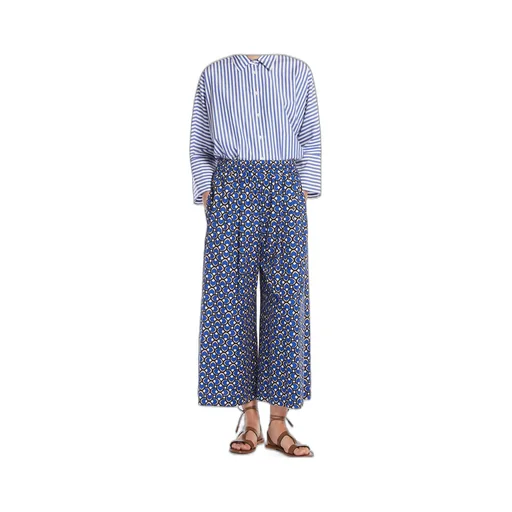 All-Over Patterned Wide Leg Pants