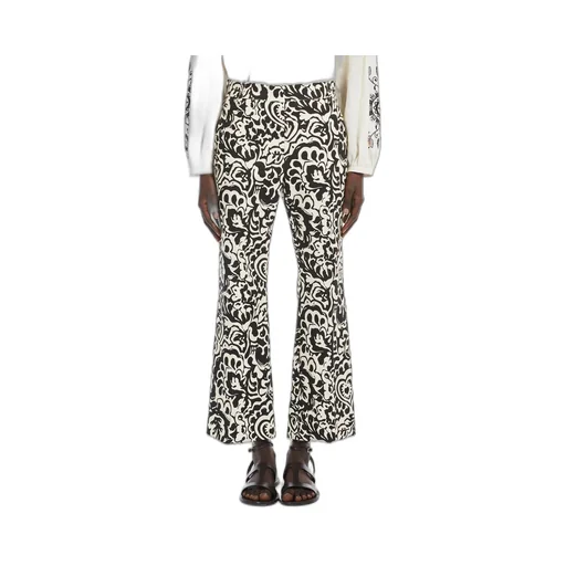 Printed Basketweave Trousers