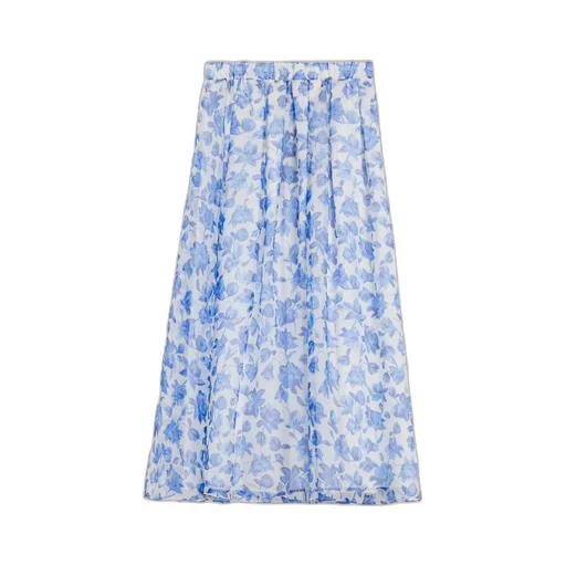 Printed Flared Midi Skirt