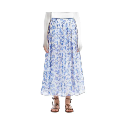 Printed Flared Midi Skirt