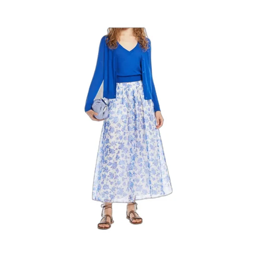 Printed Flared Midi Skirt