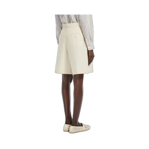 Cotton And Linen Flared Bermuda Shorts