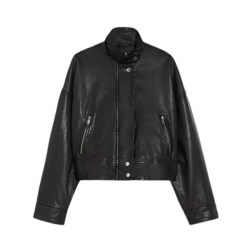 Washed Nappa-Leather Bomber Jacket