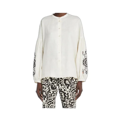 Linen Mandarin Collar Shirt