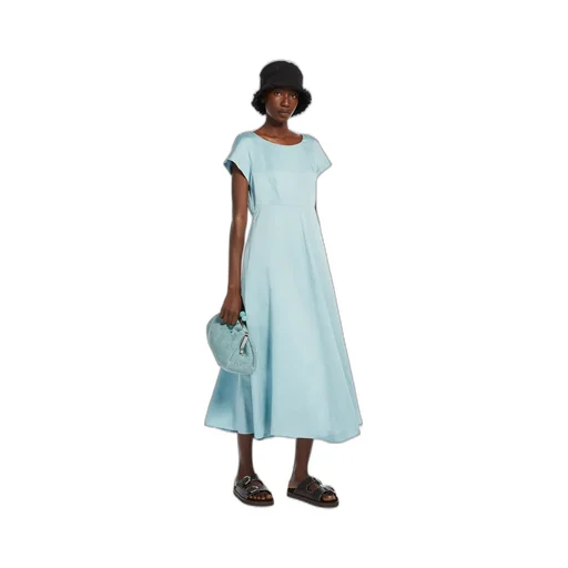 Boat Neck Short-Sleeved Dress