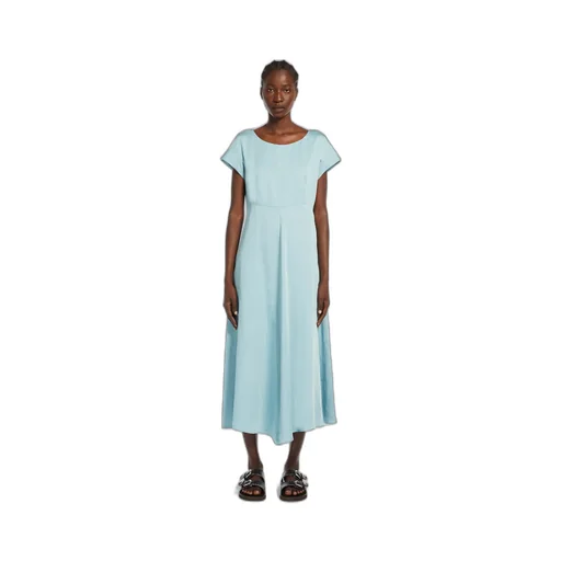 Boat Neck Short-Sleeved Dress