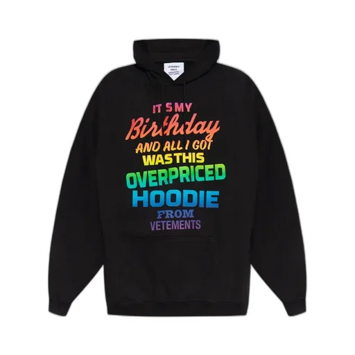 Rainbow Text-Print Hoodie