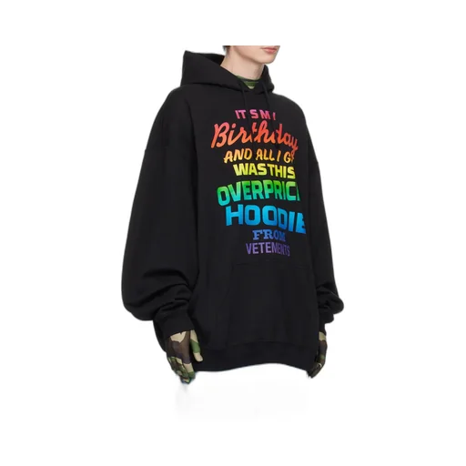 Rainbow Text-Print Hoodie