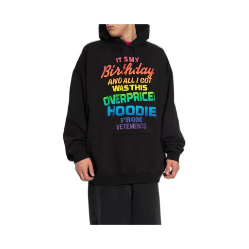 Rainbow Text-Print Hoodie