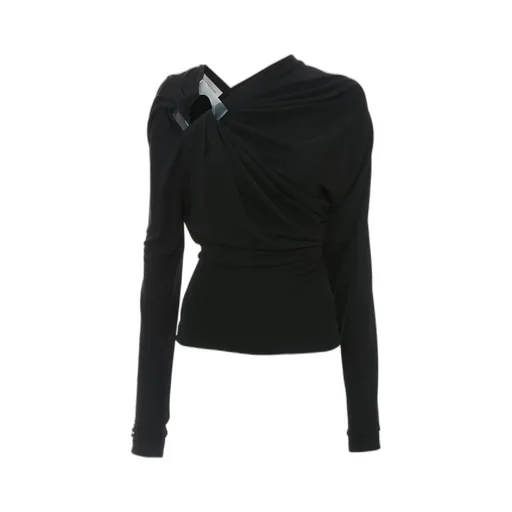 Draped Long-Sleeved Top