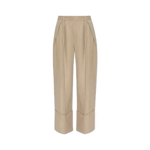 Wide Leg Turn-Up Trousers