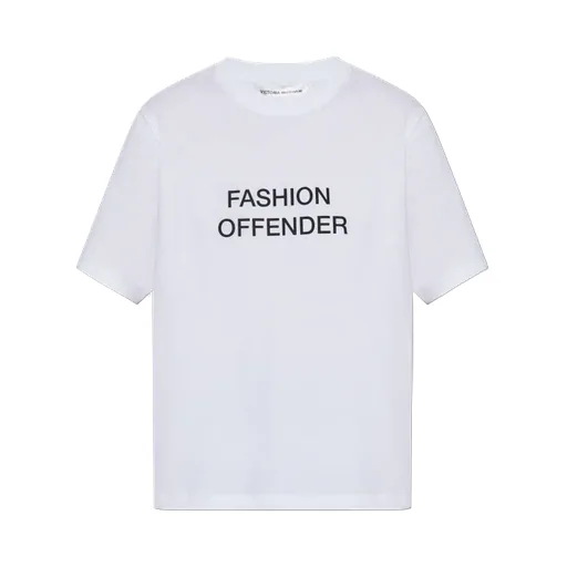 Slogan Printed Crewneck T-Shirt