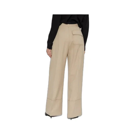 Wide Leg Turn-Up Trousers