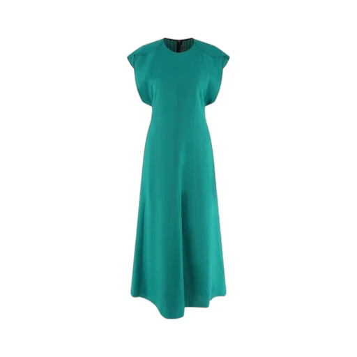 Folded Cap Sleeve Midi Dress