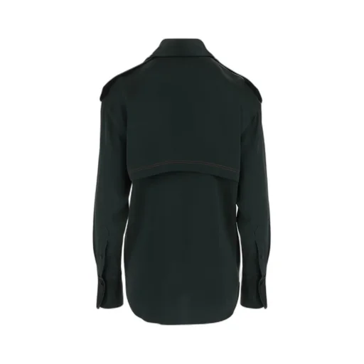 Curved Hem Satin Shirt