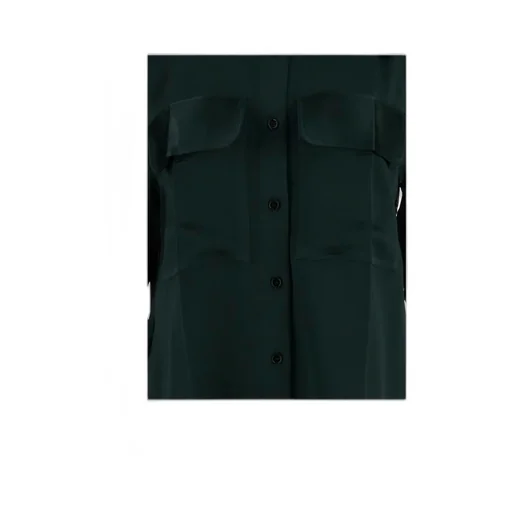 Curved Hem Satin Shirt