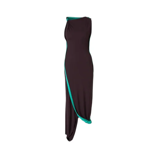 Cut-Out Detailed Asymmetric Maxi Dress