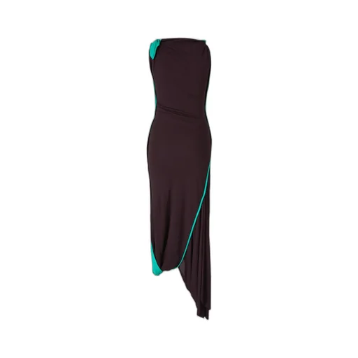 Cut-Out Detailed Asymmetric Maxi Dress