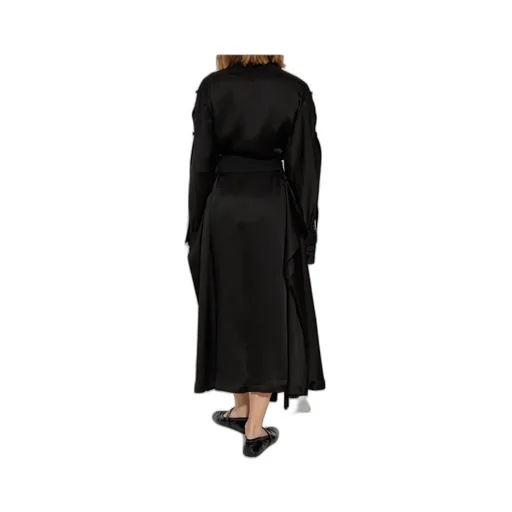 Contrast-Trim Trench Coat