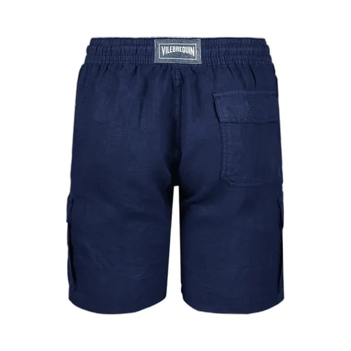 Logo-Patch Linen Shorts