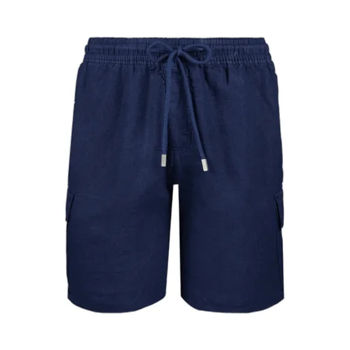 Logo-Patch Linen Shorts