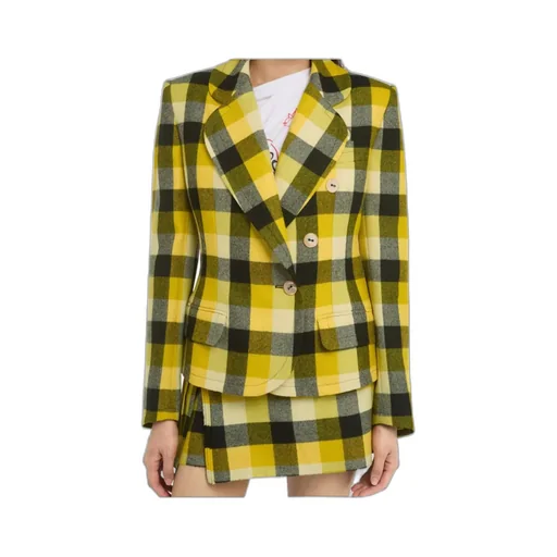 Single Breasted Checked Jacket