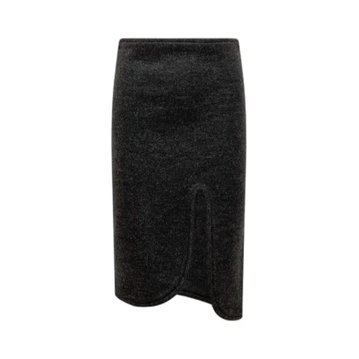 Padded-Trim Midi Skirt