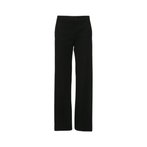 Wide-Leg Satin-Trim Trousers