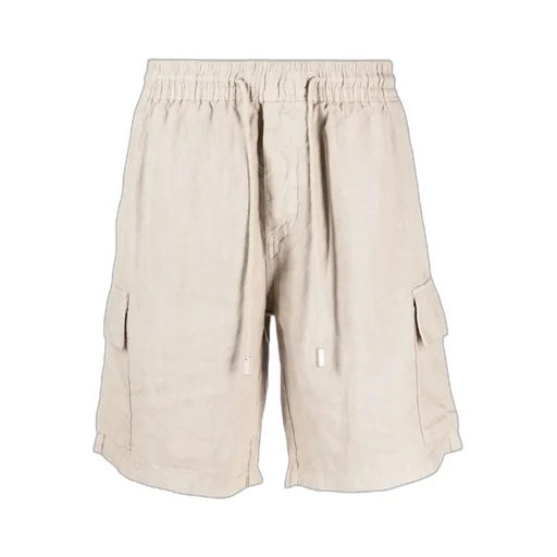 Logo-Patch Linen Shorts