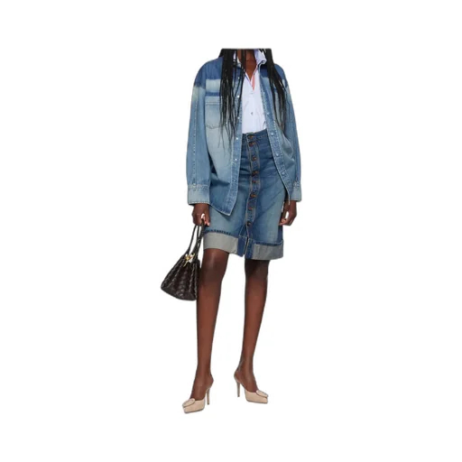 Button-Down Denim Skirt