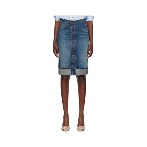 Button-Down Denim Skirt