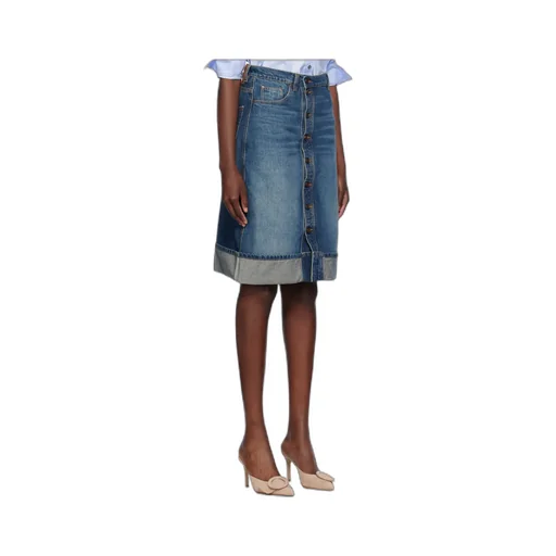 Button-Down Denim Skirt