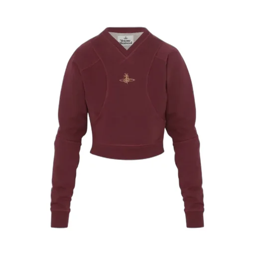 Orb-Embroidered V-Neck Sweater