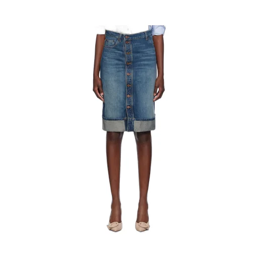 Button-Down Denim Skirt