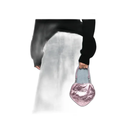 Heart-Shaped Metallic Clutch Bag
