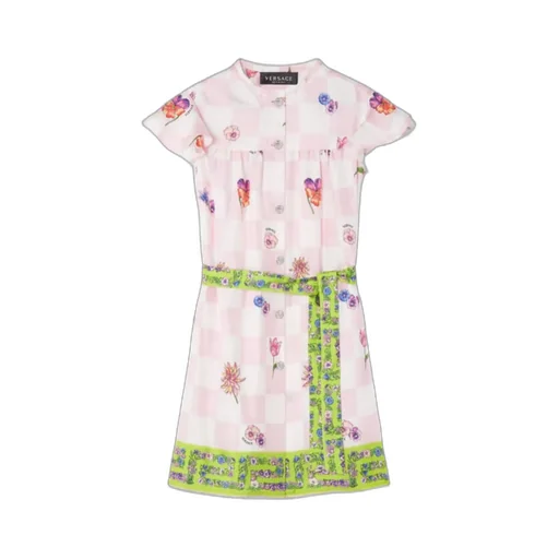 Blossom-Printed Ruffled Shirt Dress