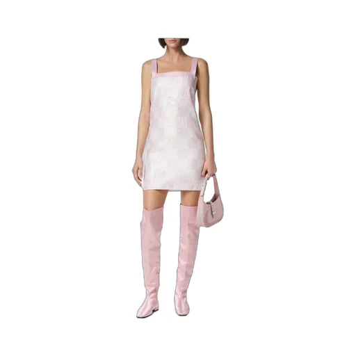 Check-Printed Sleeveless Mini Dress