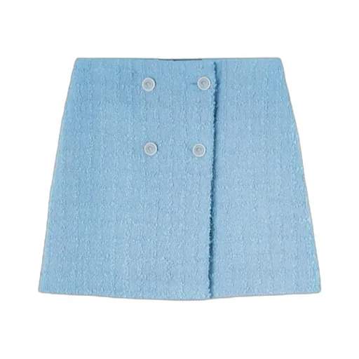 High-Waist Tweed Mini Skirt