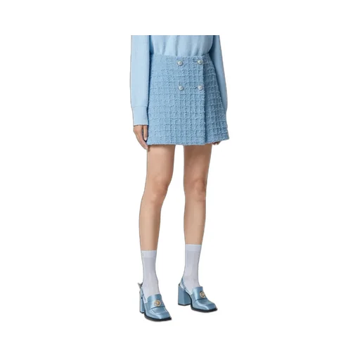 High-Waist Tweed Mini Skirt